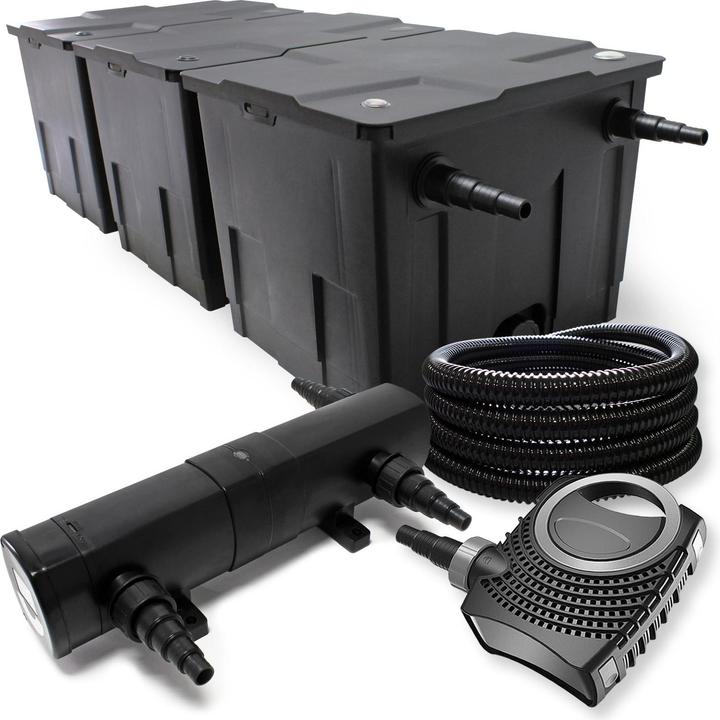 Actual product image Wiltec Filter Set: Bio Pond Filter up to 90000l UVC Clarifier with 24W 80W Pump and 25m Hose