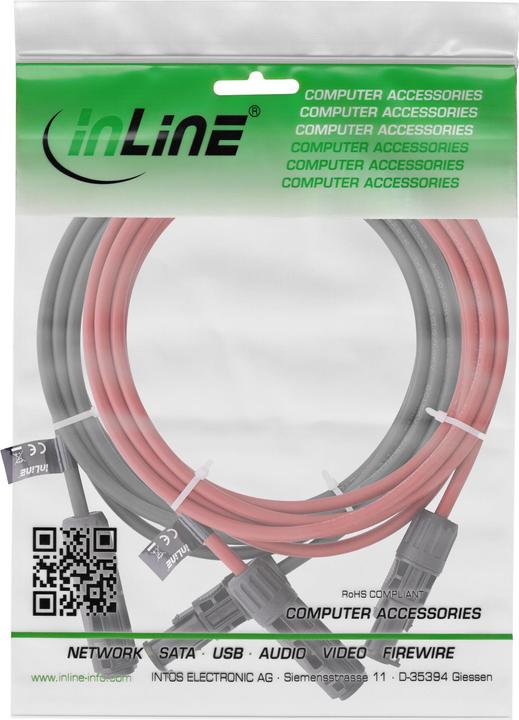 Immagine prodotto InLine ® Solarkabel Verlängerungs-Set inkl. Solarstecker 6mm² schwarz/rot 5m (Cavo solare)