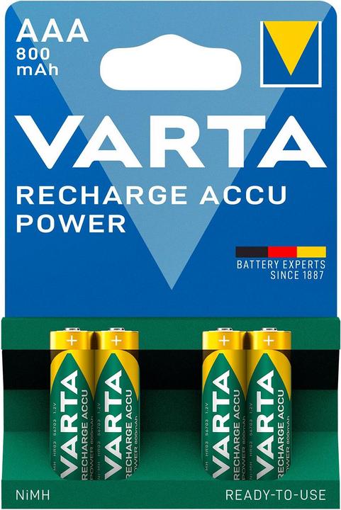 Image du produit Varta Recharger Accu Power (4 pcs, AAA, 800 mAh)