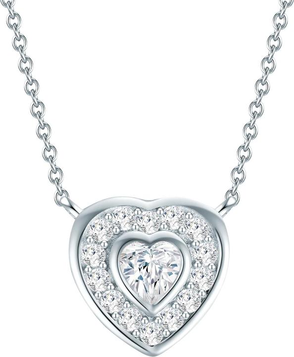 Actual product image Rafaela Donata Ladies Heart Sterling Silver Zirconia Silver 40.0 cm Base Chain + 5.0 cm Extension - 33774 (Sterling Silver, 40 - 45 cm)