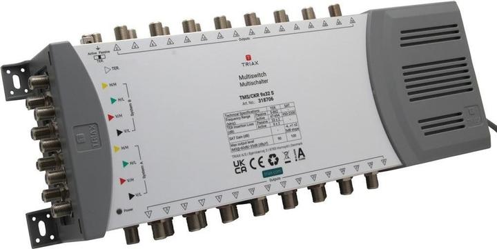 Produktbild Triax TMS/CKR 9x32 S SAT Multischalter Eingänge (Multischalter): 9 (8 SAT/1 terrestrisch) Teilnehme (Multischalter)