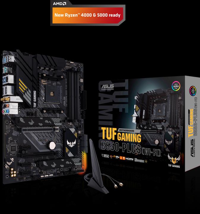 Produktbild ASUS TUF GAMING B550-PLUS (WI-FI) (AM4, AMD B550, ATX)