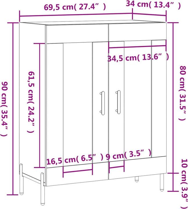 Produktbild VidaXL Tammie (69.5 x 34 x 90 cm)