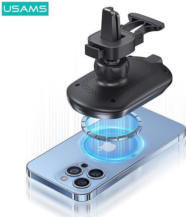 Produktbild Usams Magnetyczny uchwyt indukcyjny Wireless Charging 15W do kratki went. czarny/black CD182ZJ01 (US