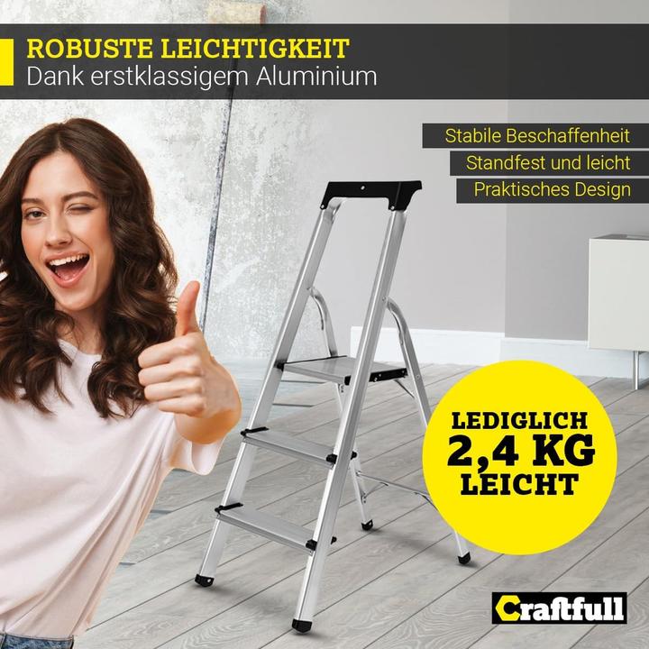 Image du produit Craftfull Escabeau CF-133B (Marchepied pliant, Escabeau, Échelle deux plans, 65.50 cm)