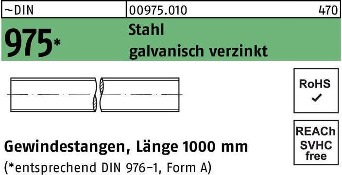 Produktbild Gewindestange DIN 975 M 5 x 1000mm Stahl galvanisch verzinkt