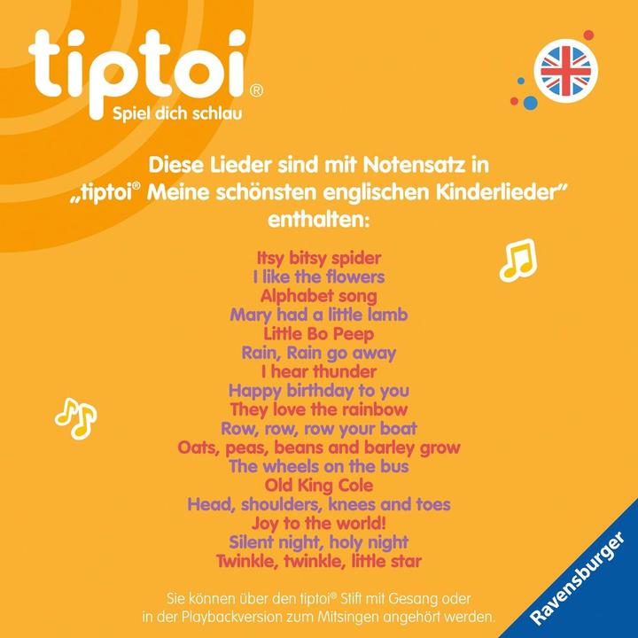 Produktbild tiptoi Meine schönsten englischen Kinderlieder (Deutsch, Englisch, Patrick Fix, Cee Neudert, 2023)