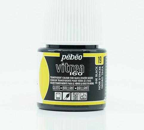 Actual product image Pebeo Vitrea 160 Glossy Ink Black (Ink Black, 45 ml)