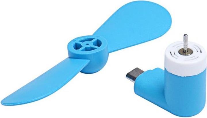 Actual product image PhoneLook Mini ventilator bleu pour smartphone parfait pour les déplacements et les journées chaudes Micro-US