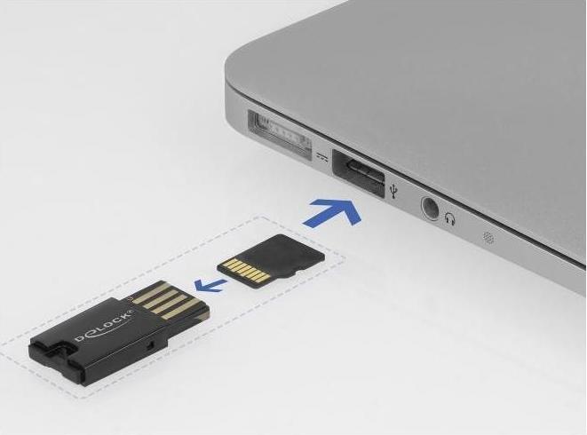 Produktbild Delock USB 2.0 Card Reader für Micro SD Speicherkarten (USB 2.0)