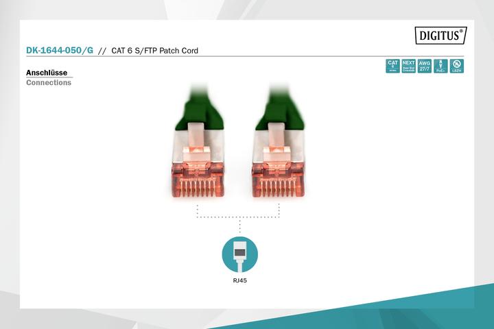 Produktbild Digitus CAT 6 S/FTP Patchk.,5m,grün (S/FTP, CAT6, 5 m)