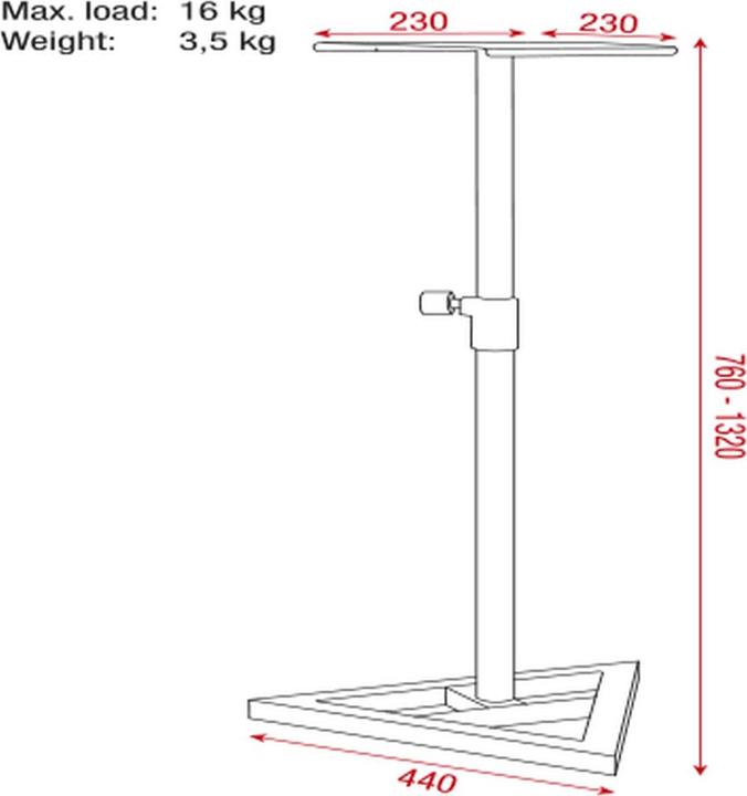 Actual product image DAP-Audio Monitor speaker stand (Stand, Height-adjustable)