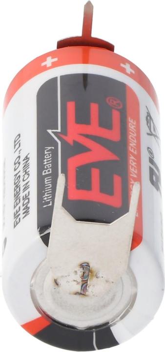 Actual product image Eve Battery CR17335 2/3A with PCB contacts +/-- 7.6mm pitch (1550 mAh)
