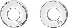 Hot Diamonds Minimalist silver earrings with diamonds Diamond Amulets DE709