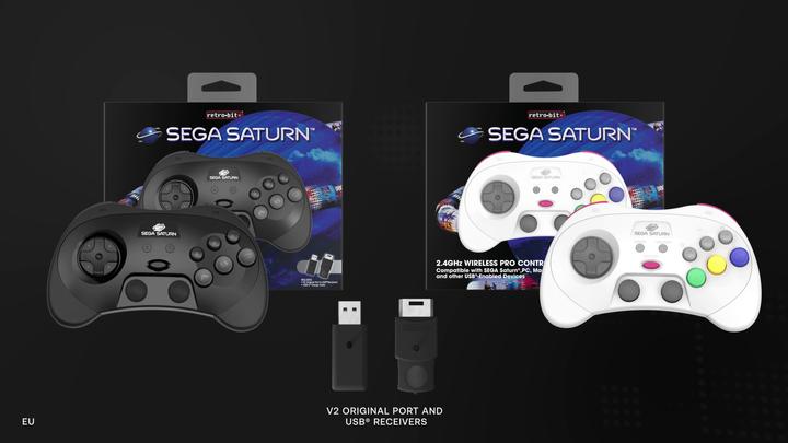Actual product image retro-bit PRO Controller Black - Gamepad - Sega Saturn (PC, Switch)