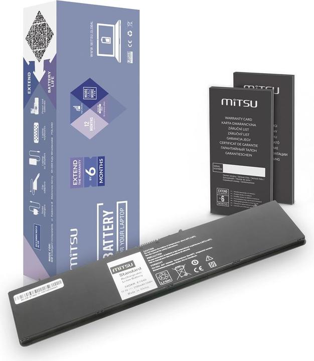 Produktbild Mitsu Akku für Dell Latitude E7440 3100 mAh (34 Wh) 11 1 - 10 8 Volt (3 Zellen, 3400 mAh)