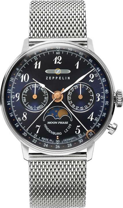Zeppelin LZ129 Hindenburg Quarzuhr (ZE-7037M-3) (Mondphasenuhr, Analoguhr)