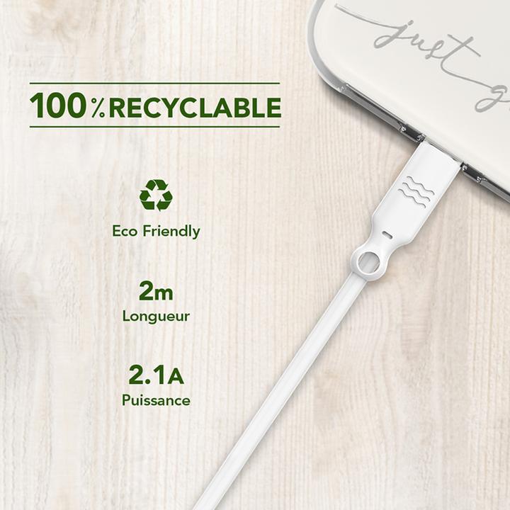 Produktbild Bigben ECO Cable USB A-Micro 2m White (2 m, USB 2.0)