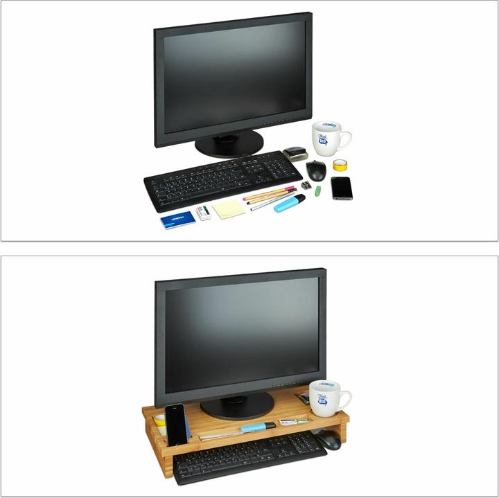 Immagine prodotto Relaxdays Porta Notebook Bambù & Alluminio, Naturale