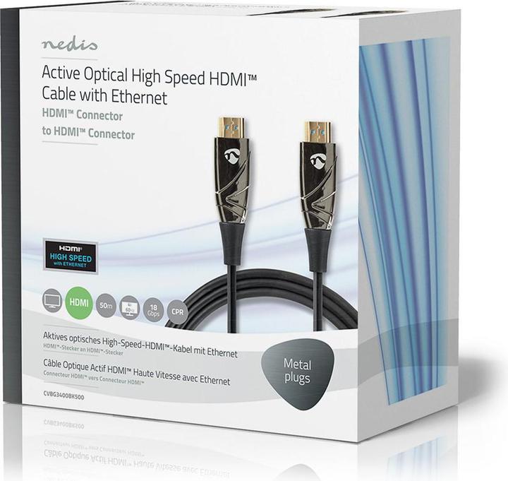 Actual product image Nedis Active Optical High Speed HDMI Cable with Ethernet | HDMI™ Male | HDMI™ Male | 4K@60Hz (50 m, HDMI)
