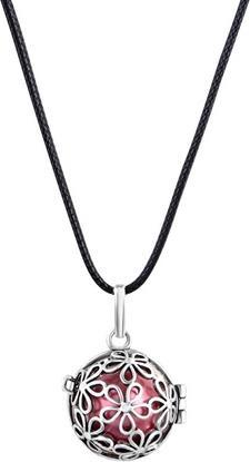 Bell MUMMY - WomenÂ's necklace Jingle Small flowers - red K2SC18 (L)
