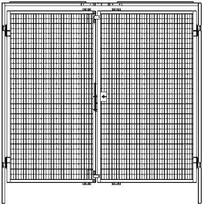 Image du produit TTS Doppelflügeltür Maschinenschutzgitter B1980xH2000 mm RAL 1018