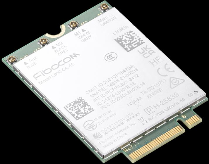 Actual product image Lenovo ThinkPad Fibocom L860-GL-16 4G LTE CAT16 M.2 WWAN Module (M.2 A Key)