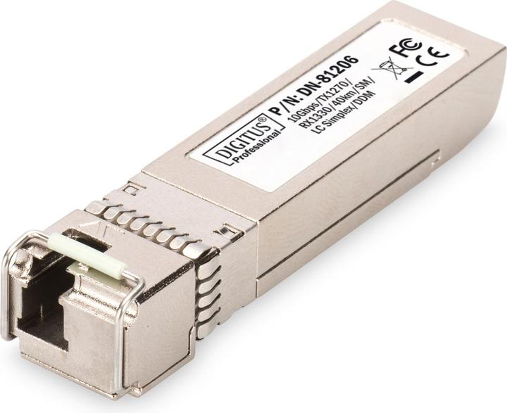 Produktbild Digitus SFP+ 10 Gbps Bi-direktional Modul Singlemode 40km Tx1270/Rx1330 LC Simplex Stecker mit DDM Feature