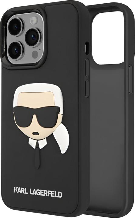 Actual product image Karl Lagerfeld Hard Cover 3D Rubber Karl Head Black, for iPhone 14 Pro, KLHCP14LKH3DBK (Apple iPhone 14 Pro)