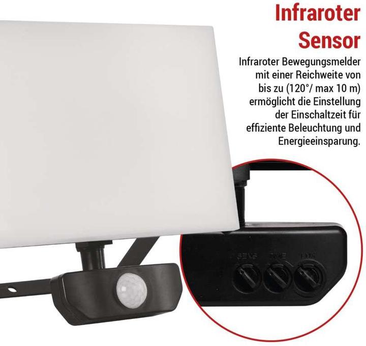 Produktbild Emos LED-Flutlicht TAMBO mit Bewegungssensor, 50 W, 5000 lm, schwarz (5000 lm, IP54)