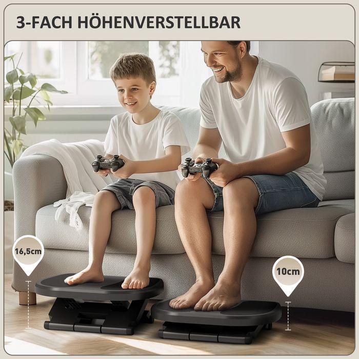 Produktbild Swisshandel24 Fussstütze Schreibtisch, 3 Stufig Höhenverstellbar Fussbank Ergonomische Fussablage (5 cm)