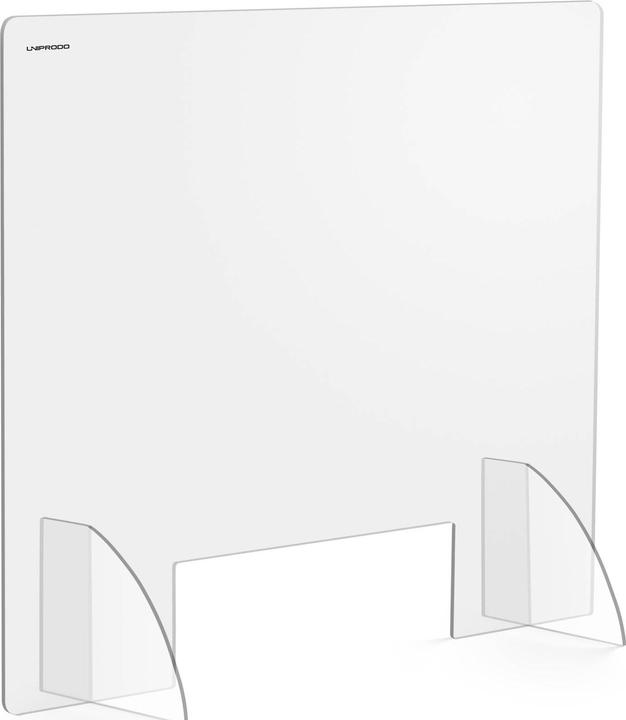 Uniprodo Spuckschutz Acrylglas 95x80 cm Niesschutz Durchreiche 30x10 cm Thekenaufsatz (95 cm, 80 cm)