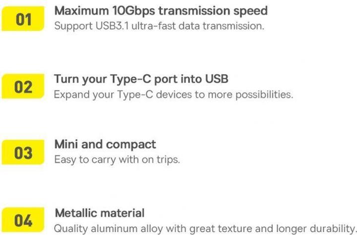 Immagine prodotto Baseus USB Typ A – USB C (USB 3.2 Gen 1)