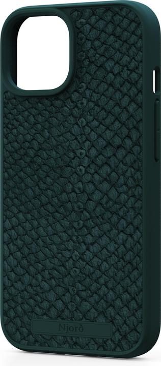 Njord Hard Cover Salm.Leather Magsafe Case Dark Green (Apple iPhone 15)