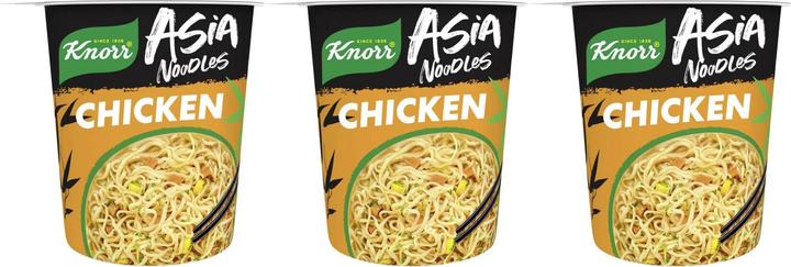 Actual product image Knorr Asia Noodles Chicken cup, Asian instant noodles snack with chicken, prepared in just 3 minutes (65 g)