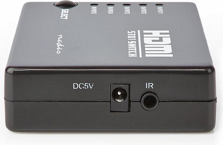Produktbild Nedis HDMI T Schalter 5-Port Port(s) 5X HDMIT Eingang 1x HDMIT Ausgang 1080p 3.4 Gbps ABS Schwarz