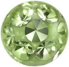 Bijouteria 1.2mm Piercing-Kugel (Kristall, Edelstahl, Epoxiharz)