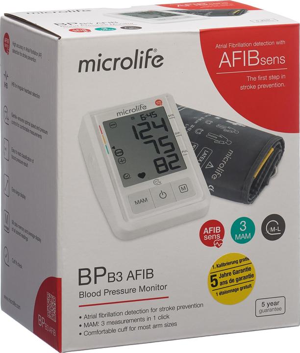 Actual product image Microlife Bp B3 Afib (Blood pressure monitor upper arm)