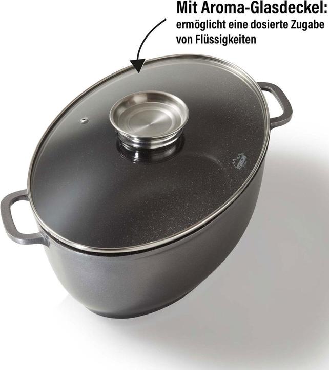 Actual product image Stoneline Gourmet roaster 39 x 26 cm, with aroma glass lid (39 cm, Casserole + Stewpot, Cast aluminium)