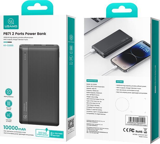 Produktbild Usams US-CD205 PB71 2 Ports Power Bank 10000mAh