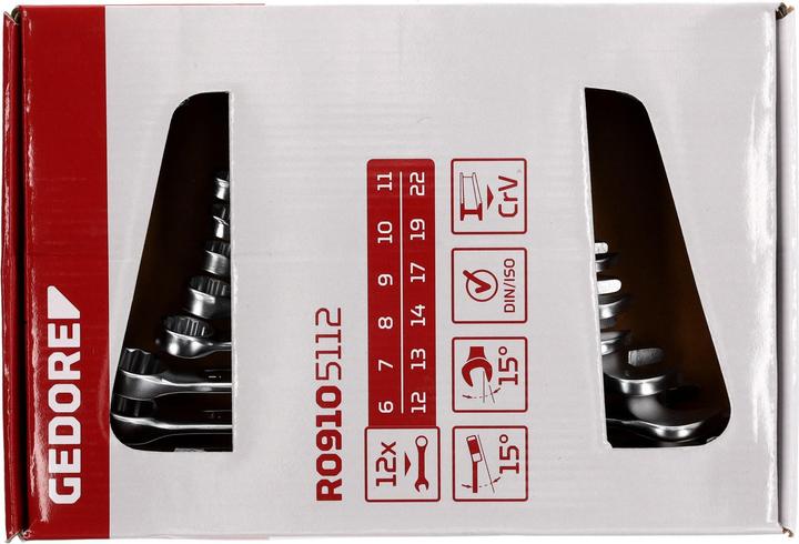 Produktbild Gedore Red red Ring-Maulschlüssel-Satz, 12-teilig, SW 6-22, Chrom-Vanadium-Stahl, Silber (19 mm, 12 mm, 24 mm, 14 mm, 22 mm, 16 mm, 23 mm, 10  mm, 21 mm, 18 mm, 27 mm, 17 mm, 11 mm, 15 mm, 26 mm, 8 mm, 28 mm, 9 mm, 29 mm, 13 mm, 20 mm, 25 mm)