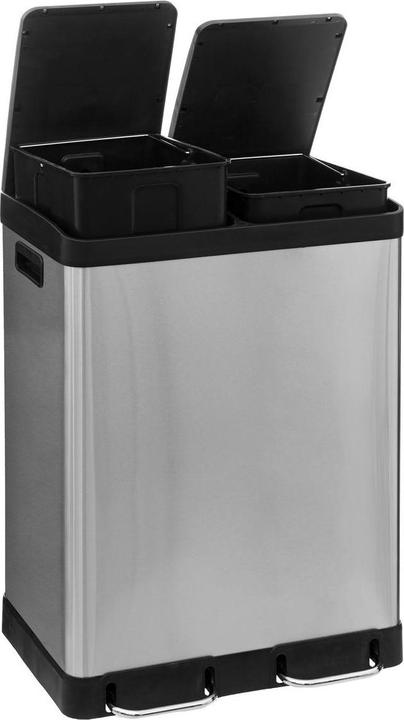 Productafbeelding 5Five Sorteerbak met 2 compartimenten - roestvrij staal (60 l)