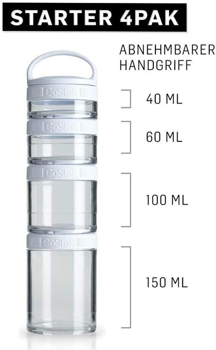 Actual product image Blender Bottle GoStak Starter 4er-Pack (0.35 l)