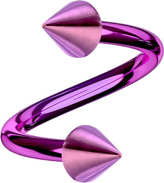 Produktbild Star Piercing Micro Spirale violett mit zwei Cones (Titan G23, ohne Messing)