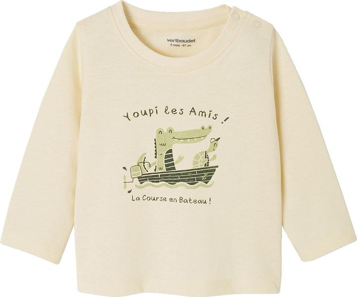 Actual product image Vertbaudet 2er-Pack Baby Shirts BASIC, Print & Streifen (68)