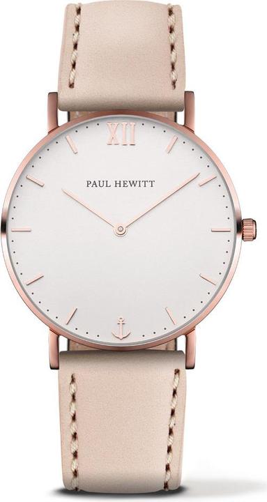 Produktbild Paul Hewitt Sailor Line White Sand Rose Gold Leather Hazelnut (Analoguhr, 42 mm)