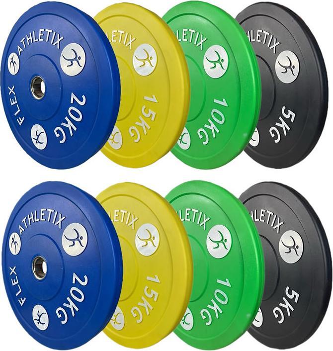 Produktbild FlexAthletix Bumper Plates Set (2 x 5 kg, 2 x 10 kg, 2 x 15 kg, 2 x 20 kg)