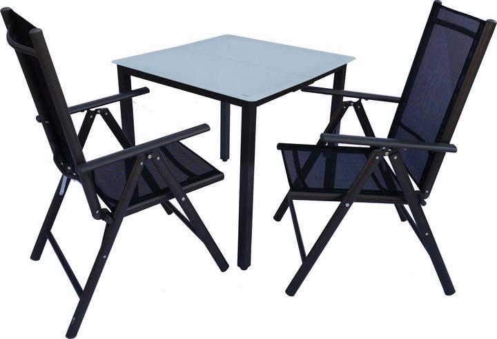Produktbild VCM Alu Gartenmöbel Set 80 x 80 Mattglas (80 cm)