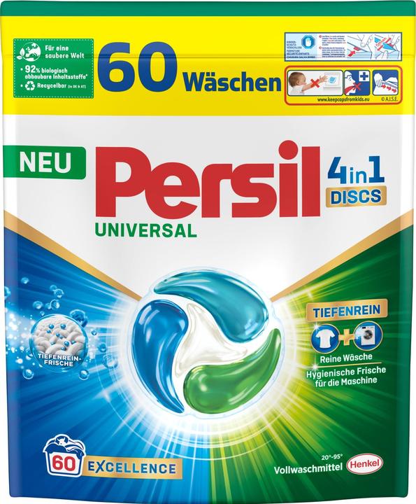 Persil Waschmittel Kapseln Universal Discs 60 WG, 1.5 kg (60 Waschgänge, Waschpods)