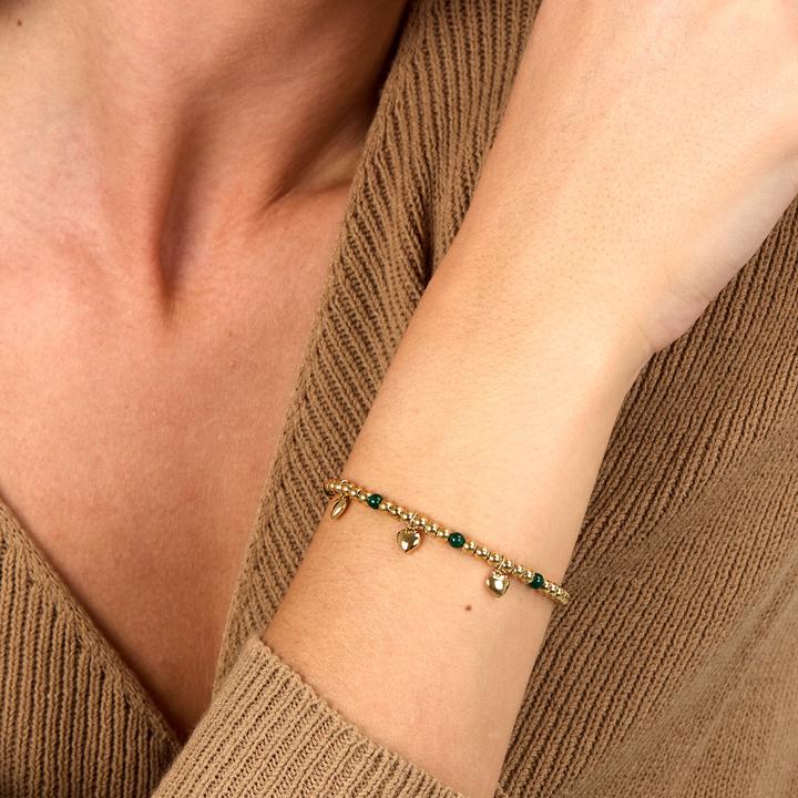 Immagine prodotto Morellato - Decent gold-plated bracelet with green agates Talismans SAIX15 (19 cm, Acciaio inossidabile)